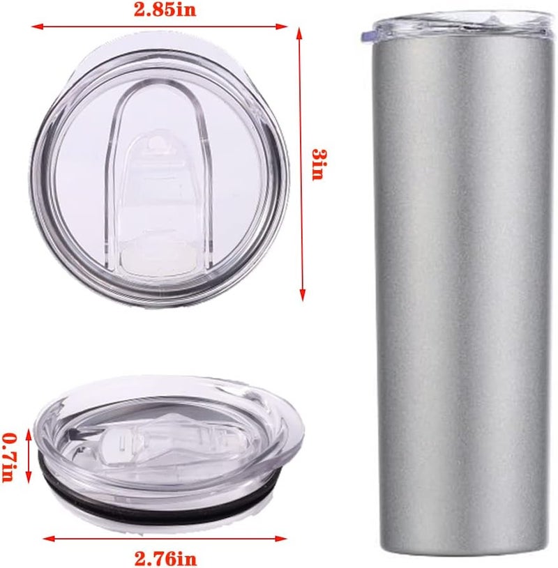 Engorgio 20 oz Skinny Tumbler Replacement Lids 6 Pack, Plastic Splash Resistant Lids Covers Spill Proof，2.75in Cup Mouth Compatible with Yeti Rambler and More Tumbler Cups - Image 2
